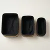 Set mit 3 Bambuskörben mit Stoffeinlage, 30 x 20 x 13 cm Produktbild-Vorschau 3