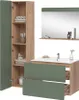 A bathroom vanity set with a tall cabinet and a mirror above the vanity. Anteprima dell’immagine prodotto