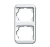 A white electrical outlet frame with two openings, shown against a white background. Anteprima dell’immagine prodotto