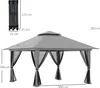 Outsunny Faltpavillon 4 x 4 m, Gartenpavillon mit 4 Produktbild-Vorschau 3