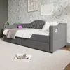 Flieks Schlafsofa 90x190cm mit USB und Type C, Polsterbett Produktbild-Vorschau 3