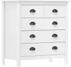 vidaXL Sideboard Hill Weiß 79x40x80 cm Massivholz Kiefer Produktbild-Vorschau 7