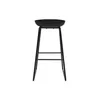 A black bar stool with metal legs on a white background. Produktbild-Vorschau