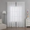 132x274cm Voile Gardinen 2 Stück，Gardinen Weiss Transparent Produktbild-Vorschau 3