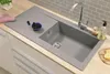 Einbau Küchen Spüle Granit Mineralite 100 x 50 Beton Grau Produktbild-Vorschau 4