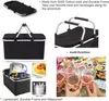 Collage of images showing a black picnic basket and food. Produktbild-Vorschau