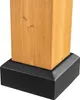 Close-up of the base of a wooden post with a black decorative cap. Náhled obrázku produktu