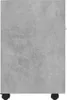 A side view of a gray cabinet with wheels. Náhľad obrázku produktu