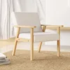 HOMCOM Eetkamerstoel, gestoffeerde fauteuil, massief houten Productafbeelding-voorbeeld 2