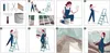 A series of illustrations showing the steps to hang wallpaper. Anteprima dell’immagine prodotto