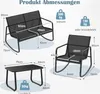 Diagram showing the dimensions of a patio furniture set. Podgląd zdjęcia produktu