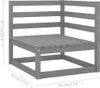 9-tlg. Garten-Lounge-Set Grau Kiefer Massivholz Produktbild-Vorschau 8