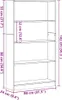 vidaXL Boekenkast, 4 vakken, zwart, eikenlook, 80x24x143 cm Productafbeelding-voorbeeld 8