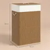 Cesto portabiancheria in bambù HOMCOM con coperchio, 72 L, Anteprima dell’immagine prodotto 7