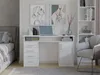 Biurko Ada białe 125 cm 4 szuflady, szafka i półki do Podgląd zdjęcia produktu 3
