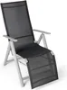 A black and gray reclining garden chair on a white background. Náhľad obrázku produktu