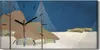 Wandkunst Leinwand Bild Uhr 60x30 Malerei Abstrakte Winter Produktbild-Vorschau 1