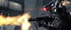 A soldier firing a weapon with a robot in the background. Produktbild-Vorschau