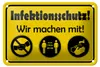 Blechschild Hinweis 18x12cm Infektionsschutz Wir machen mit Produktbild-Vorschau 1