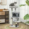 PawHut Kraboom, 104 cm, meerlaags kattenboom met kattenhol, Productafbeelding-voorbeeld 2