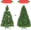 Comparison of an artificial Christmas tree before and after its branches have been spread out. Produktbild-Vorschau