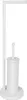A white toilet paper holder with an integrated toilet brush holder. Podgląd zdjęcia produktu