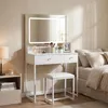 Coiffeuse avec Miroir et Tabouret avec Éclairage LED et Voir les images du produit 1