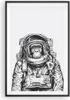 Gerahmtes Poster - Schwarzer Rahmen - Schimpanse Astronaut Produktbild-Vorschau 1