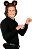 A man wearing a black shirt and a costume accessory set including bear ears and a tail. Produktbild-Vorschau