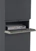 A dark gray mailbox with a newspaper compartment is shown. Voir les images du produit