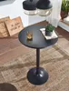 A black bar table with a glass and a plant on it, set on a rug in a room. Náhled obrázku produktu