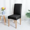 Elastischer Stuhlbezug aus Kunstleder, Schwarz – Schonbezug Produktbild-Vorschau 6