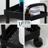 Étagère à roulettes noire 4 niveaux 30x21x86 cm Voir les images du produit 4