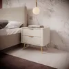 Nachttisch Lante, beige, 63,2 x 55,3 x 38 cm, geriffelte Produktbild-Vorschau 5