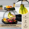 eluno Porte-objets à 2 étages avec porte-banane, corbeille Voir les images du produit 3