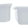 Close-up view of the edges of two white modular drawer organizers. Náhľad obrázku produktu
