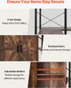 Collage showing features of a furniture item, focusing on secure storage and adjustability. Produktbild-Vorschau