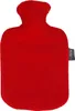 A red fleece hot water bottle on a white background. Produktbild-Vorschau