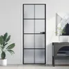 vidaXL Drzwi wewnętrzne slim czarne 76x201,5 cm szkło Podgląd zdjęcia produktu 2