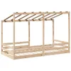 A wooden bed frame with a canopy structure, shown against a white background. Náhled obrázku produktu