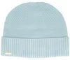 Seeberger Beanie mit Rippstrick-Umschlag in blau