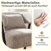 COSTWAY Sessel, Kunstfell Loungesessel mit Lendenkissen & Produktbild-Vorschau 4