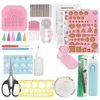 A collection of quilling tools and accessories laid out on a white background. Produktbild-Vorschau