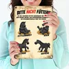 Metallschild mit schwarze Pferde Motiv und Spruch: Bitte Produktbild-Vorschau 3