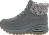 Side view of a gray Skechers boot with a knitted collar. Anteprima dell’immagine prodotto