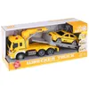 A toy wrecker truck with a car on its trailer, displayed in its retail packaging. Anteprima dell’immagine prodotto