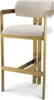 Casa Padrino Luxus Barstuhl Creme / Messing 53 x 44,5 x H. Produktbild-Vorschau 1