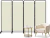 Izrielar Paravent na kolieskach 4-dielny Béžový 228x180 cm Náhľad obrázku produktu 1