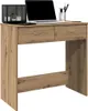 A wooden desk with a laptop and office supplies on top. Náhled obrázku produktu