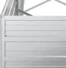 A close-up view of a galvanized steel garden raised bed. Voir les images du produit